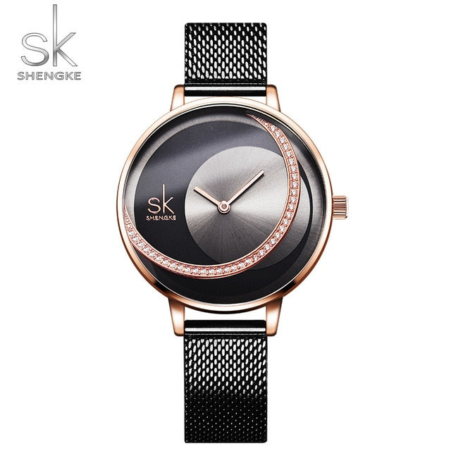 SK Fashion Luxury Brand Women Quartz Watch Creative Thin Ladies